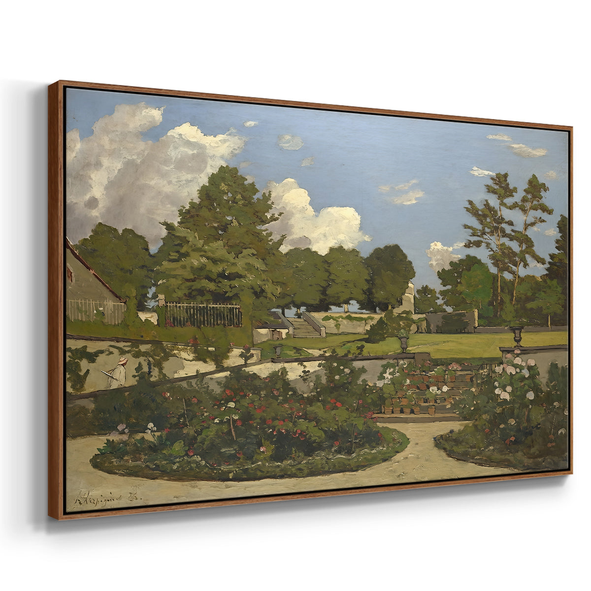 The Painter's Garden at Saint-Privé, 1886 - Floater Framed Canvas Print