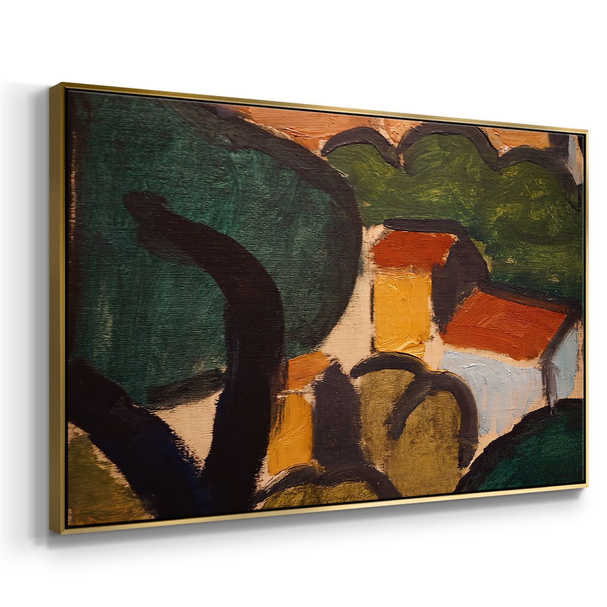 Landscape with Trees and Houses, c. 1905 - Floater Framed Canvas Print