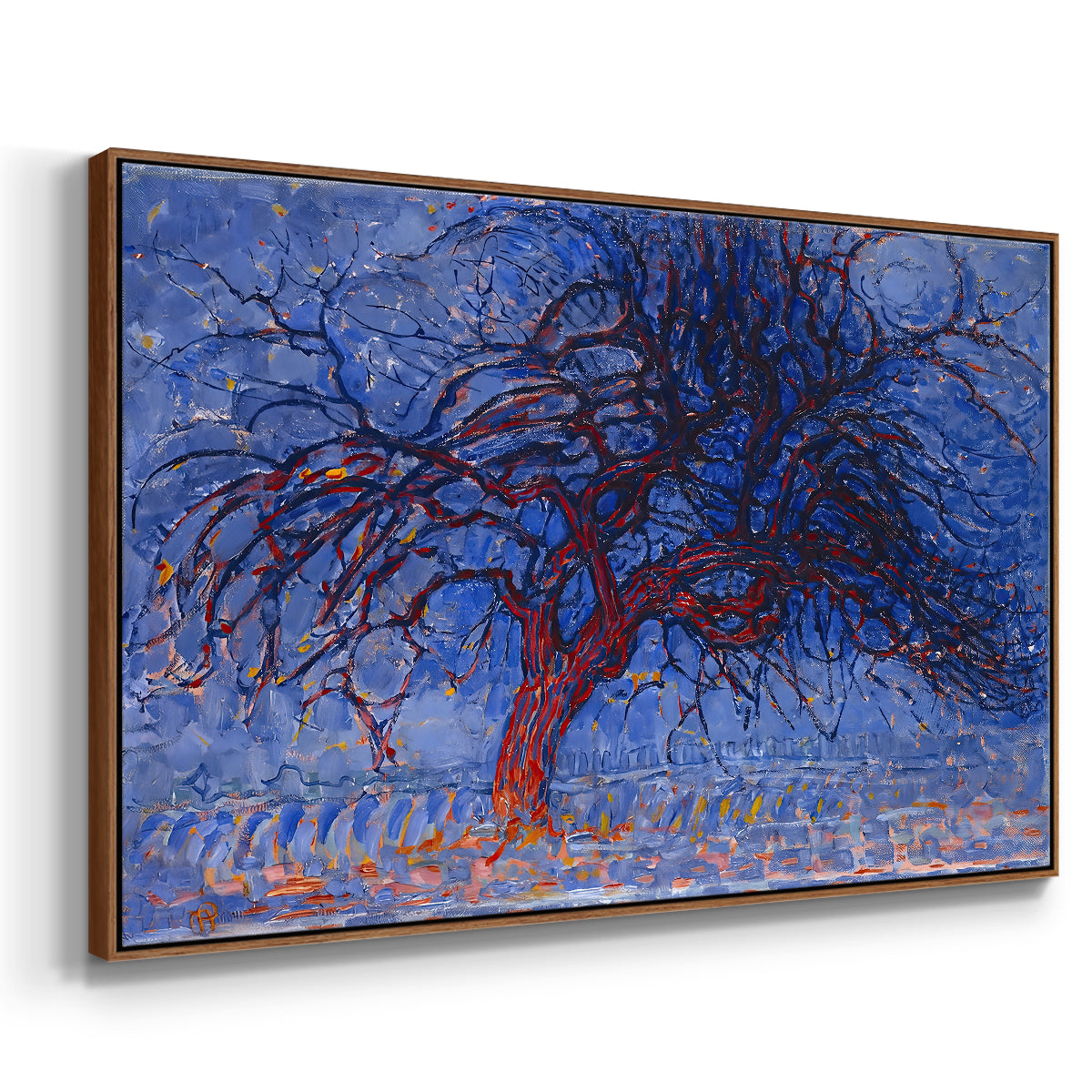 The Red Tree, 1909 - Floater Framed Canvas Print