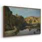 River Landscape with Cliffs, c. 1850-1860 - Floater Framed Canvas Print