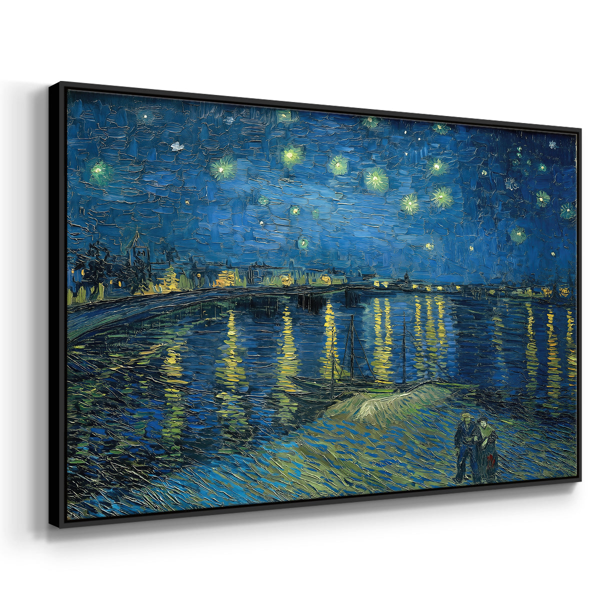 Starry Night Over the Rhône, 1888 - Floater Framed Canvas Print