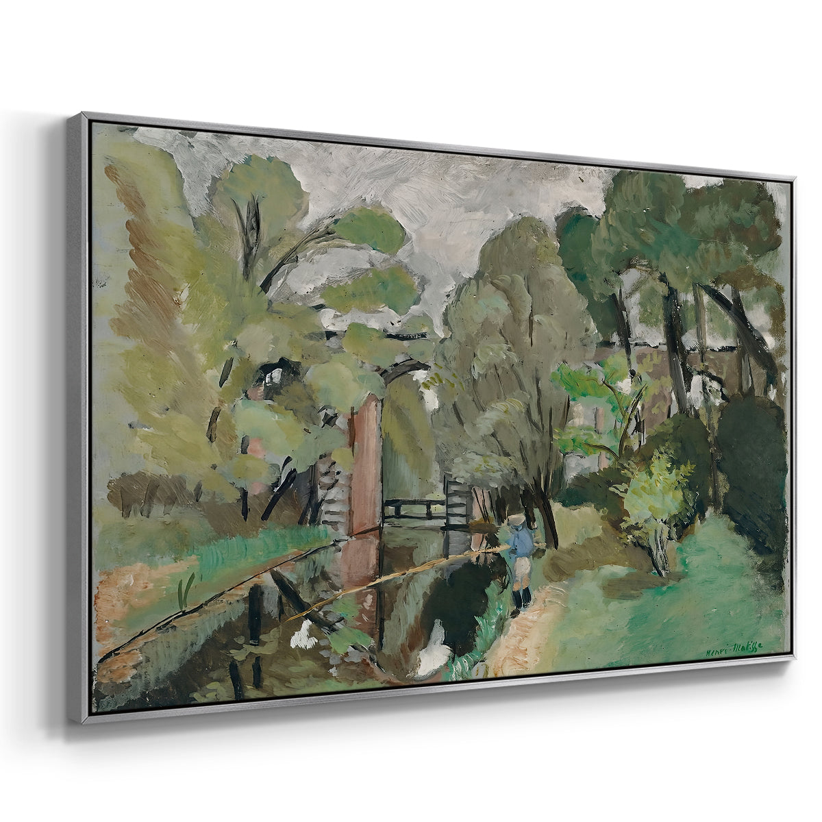 The Little Fisherman, Maintenon, 1918 - Floater Framed Canvas Print