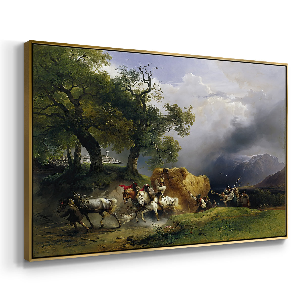 The Harvest Wagon (Der Heuwagen), c. 1850 - Floater Framed Canvas Print