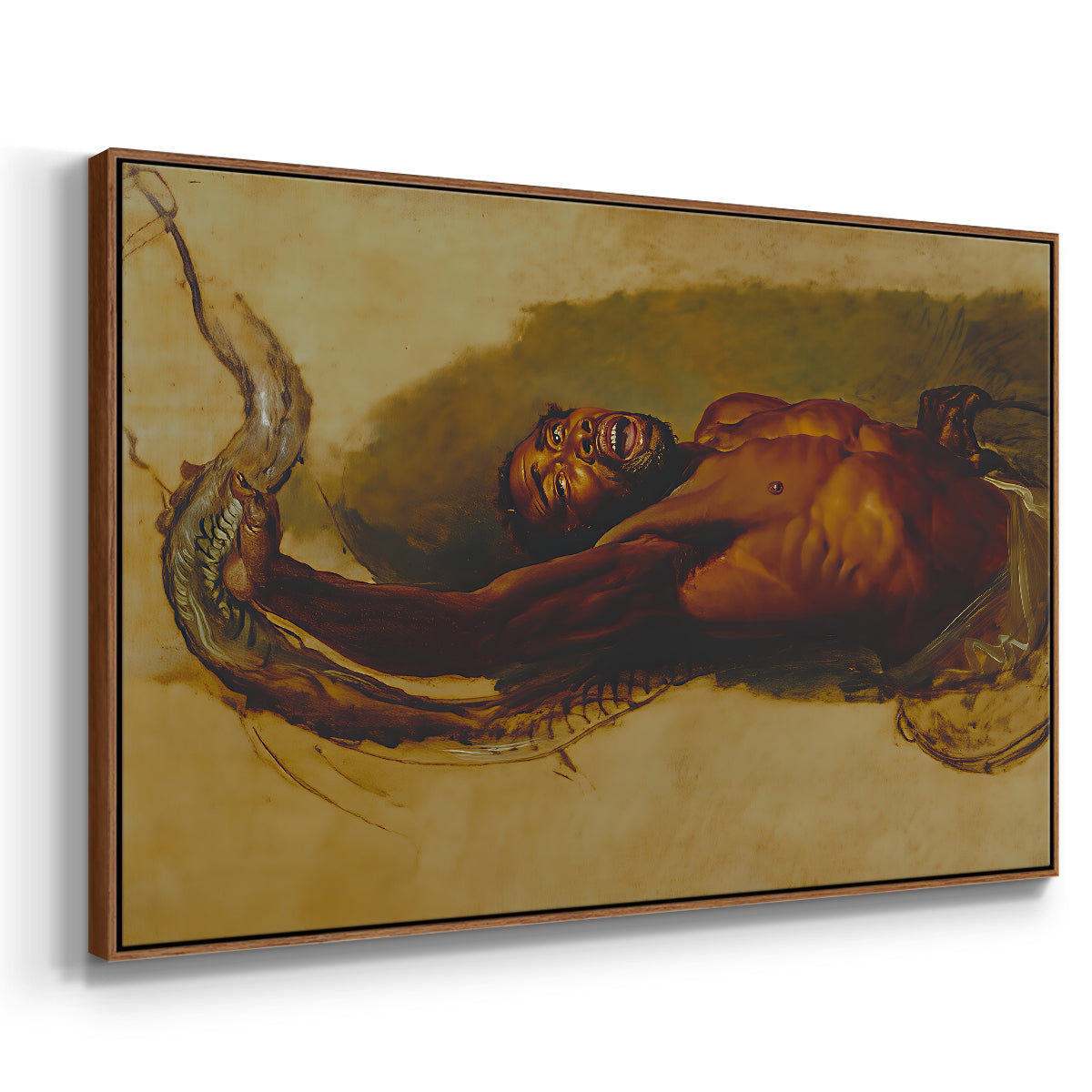 Man Struggling with a Boa Constrictor, c. 1803 - Floater Framed Canvas Print