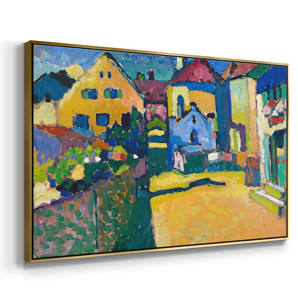 Green Lane in Murnau, 1909 - Floater Framed Canvas Print
