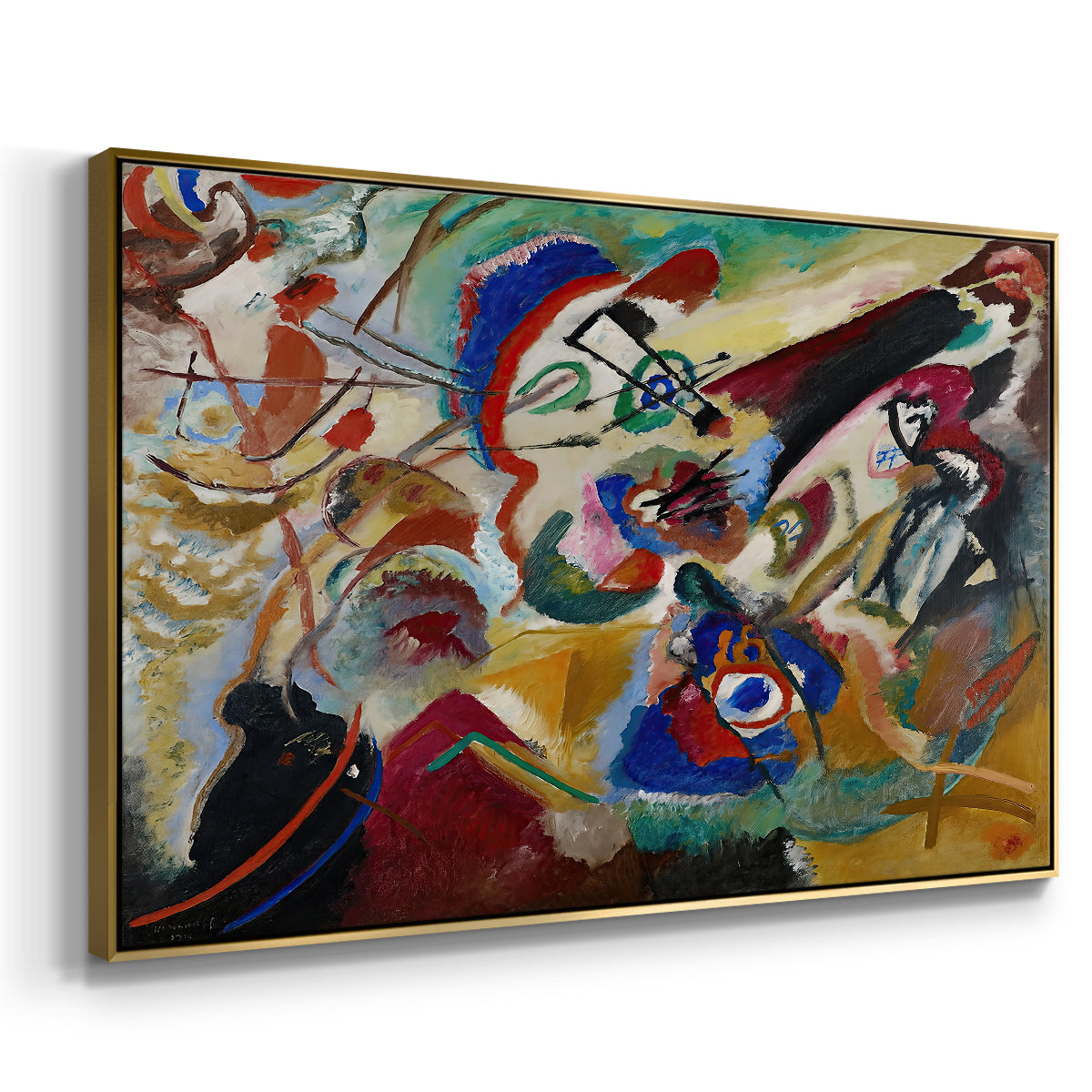 Fragment 2 for Composition VII, 1913 - Floater Framed Canvas Print