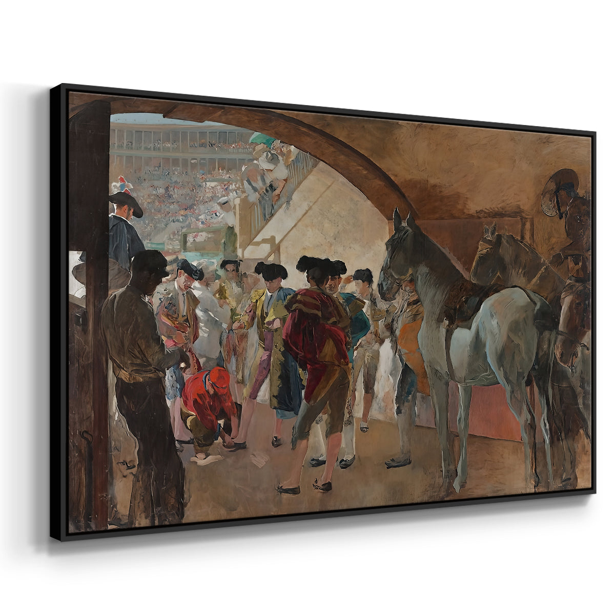 Before the Bullfight (Antes de la corrida), c. 1900 - Floater Framed Canvas Print