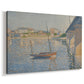 Canvas art print featuring a nautical scene with vessels, displayed at an angle