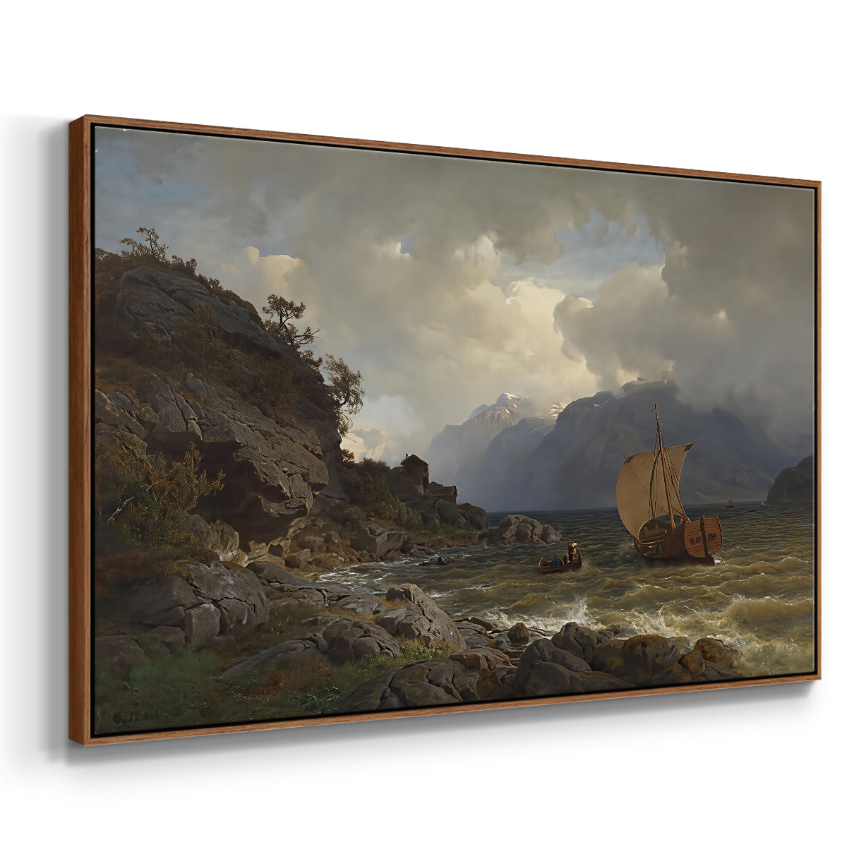 From the Western Coast of Norway, 1862 - Floater Framed Canvas Print
