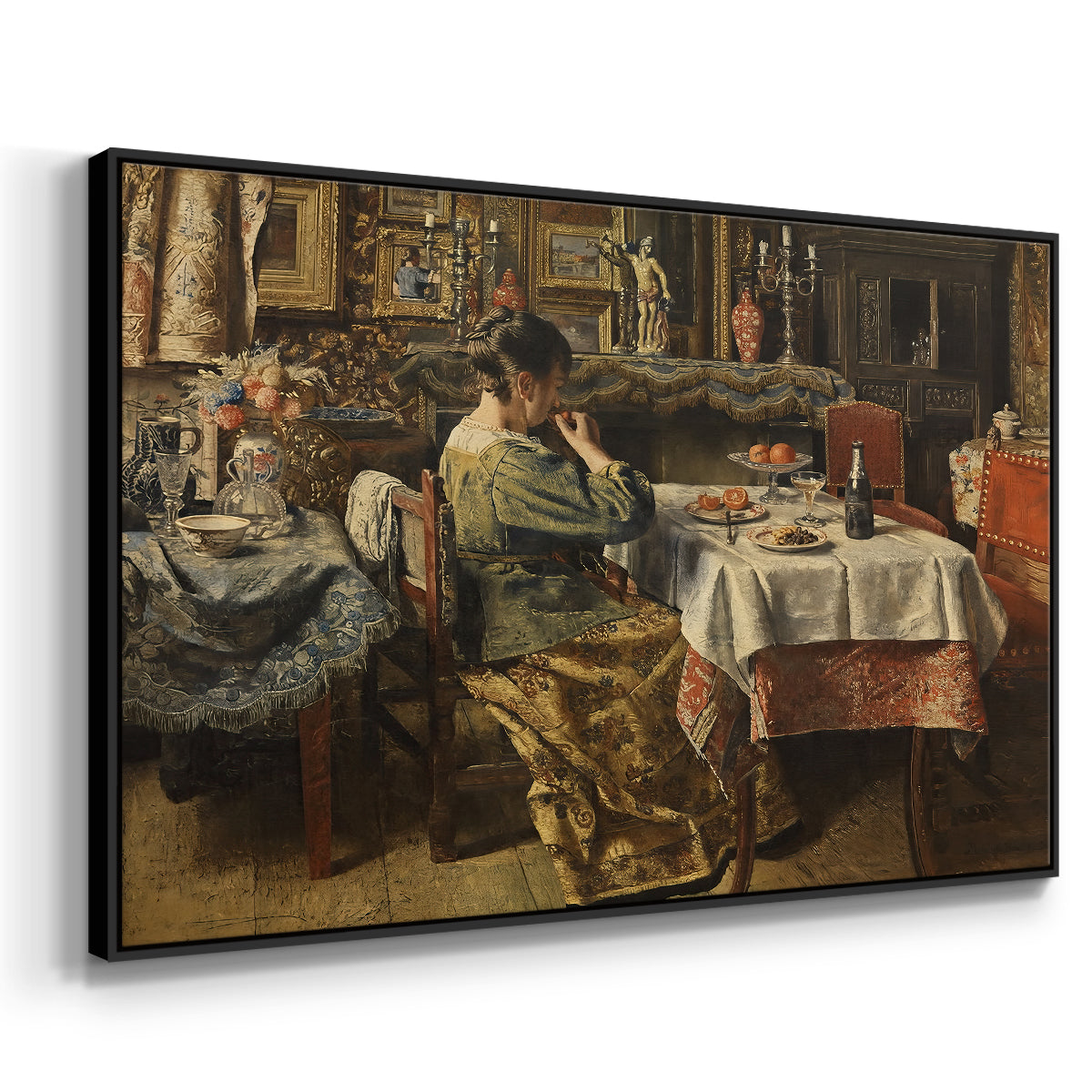 The Meal (De maaltijd), c. 1885 - Floater Framed Canvas Print