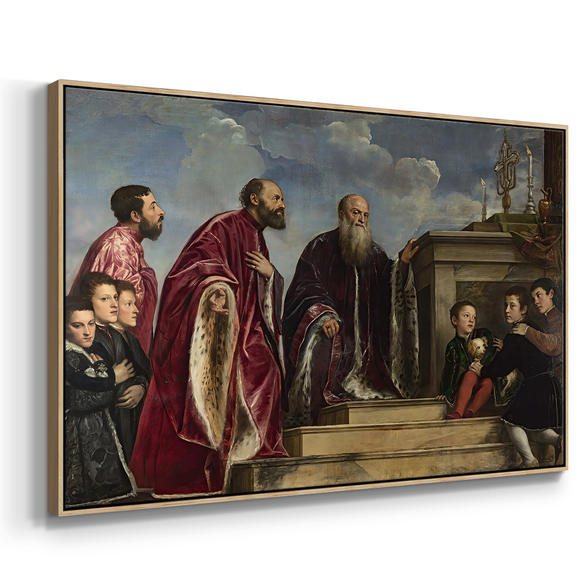 The Vendramin Family Venerating a Relic of the True Cross, c. 1540-1545 - Floater Framed Canvas Print