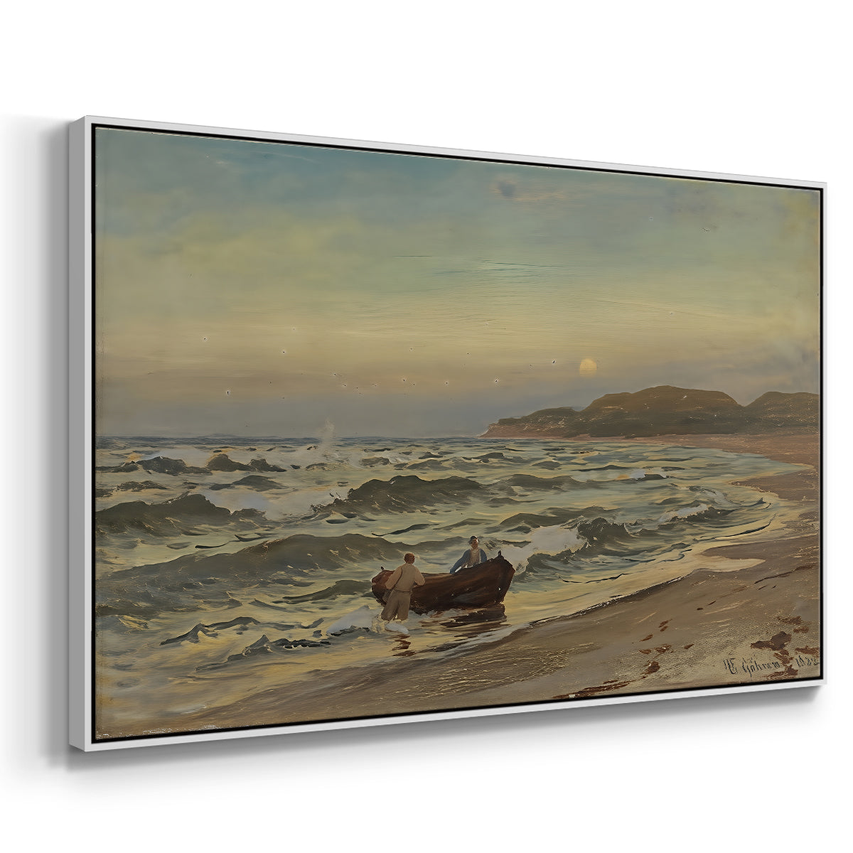Storm at Rügen, 1882 - Floater Framed Canvas Print