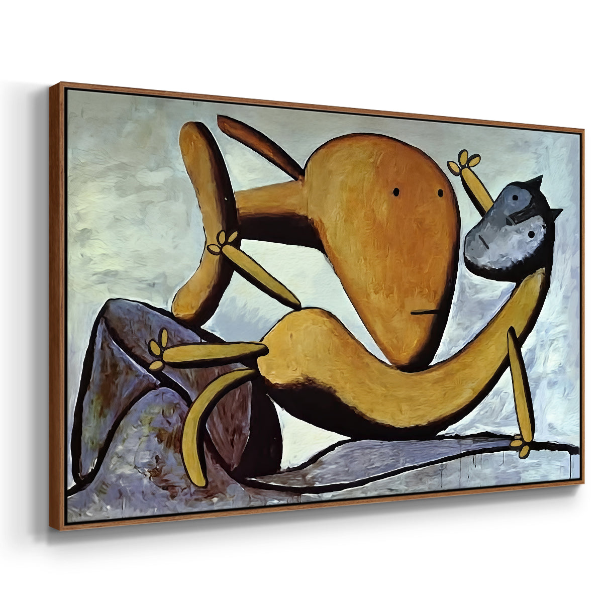 Cat and Big Fish, c. 1931 - Floater Framed Canvas Print