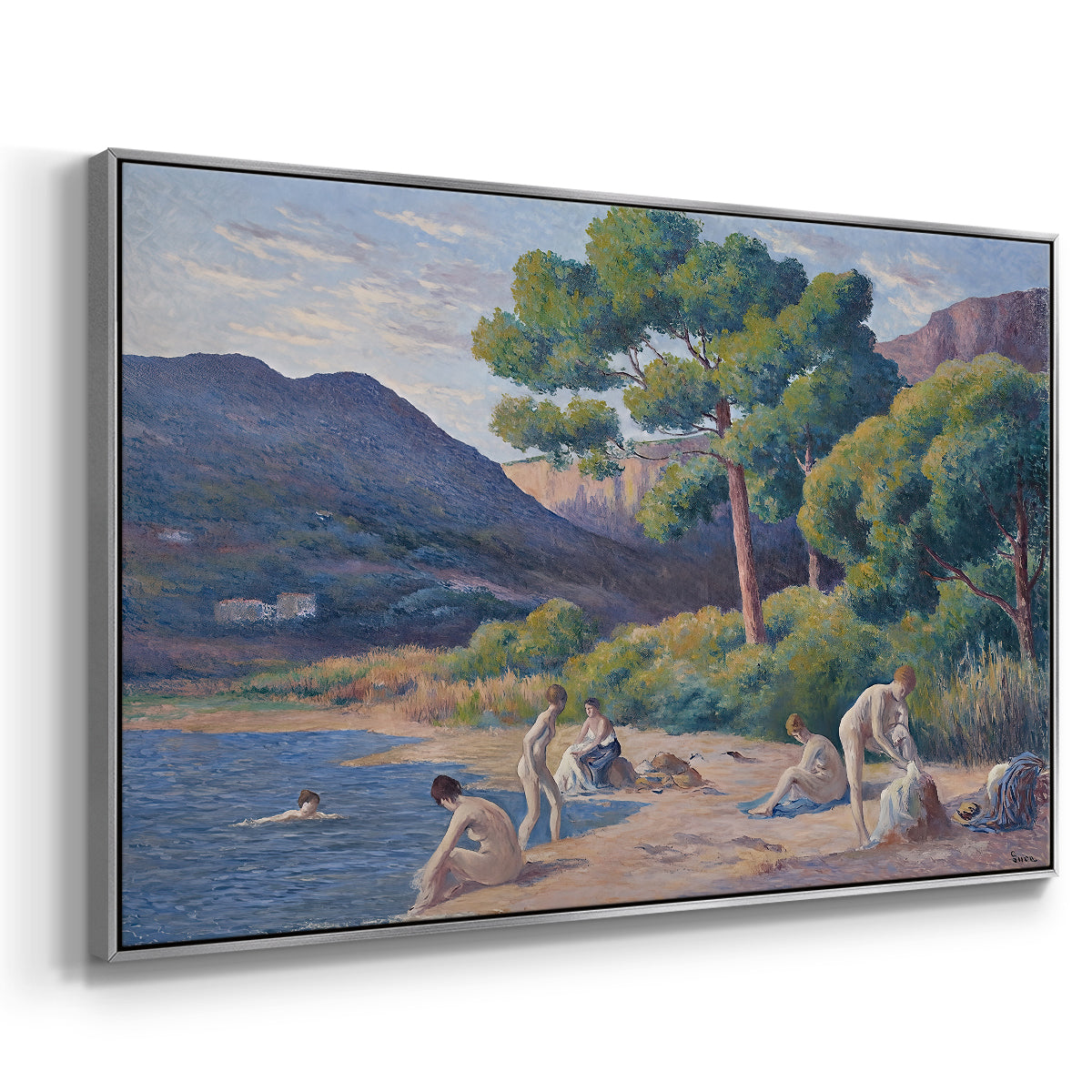 Bathers in Saint-Tropez, c. 1909 - Floater Framed Canvas Print