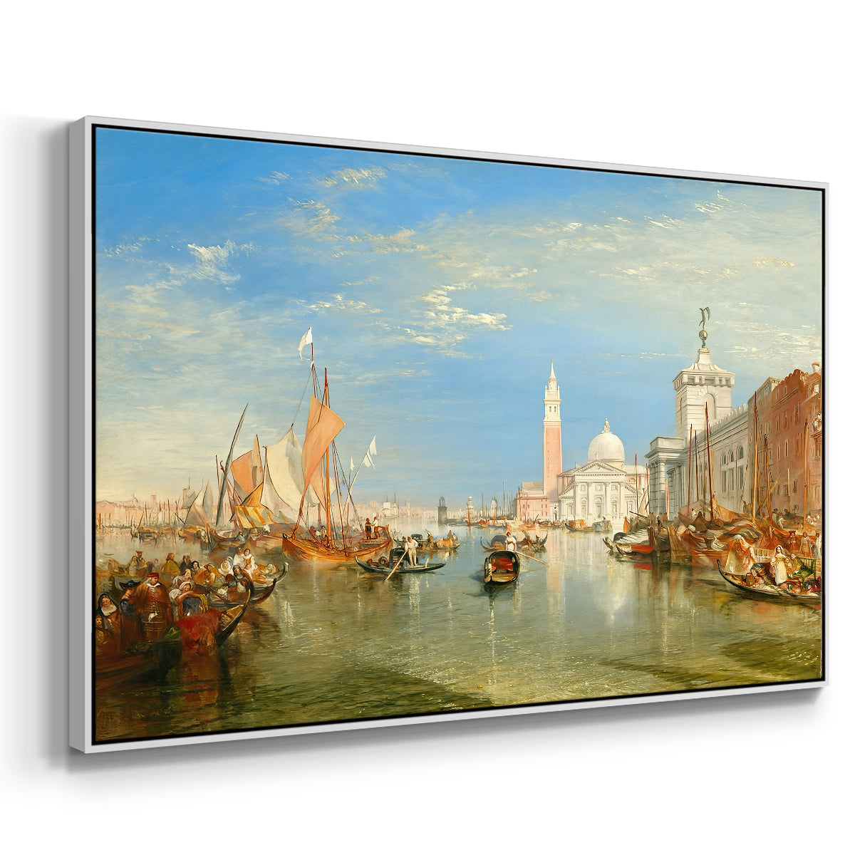 Venice: The Dogana and San Giorgio Maggiore, 1834 - Floater Framed Canvas Print