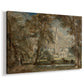 Canvas art print featuring an architectural landmark in countryside, displayed at an angle