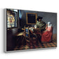 The Glass of Wine, c. 1660 - Floater Framed Canvas Print