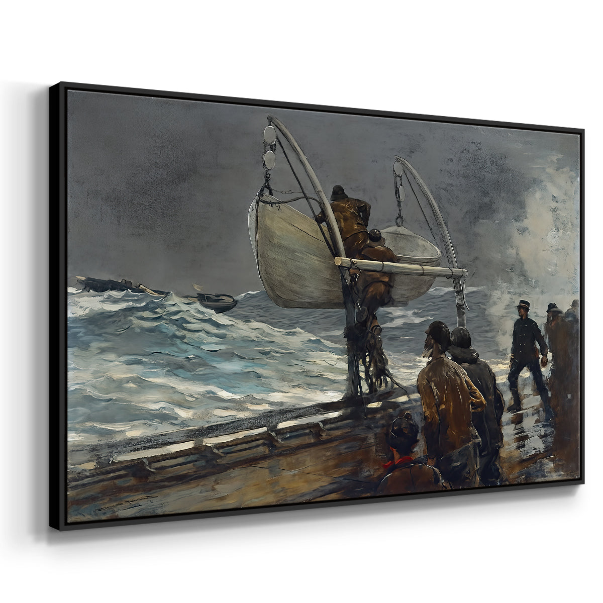 The Signal of Distress, c. 1896 - Floater Framed Canvas Print