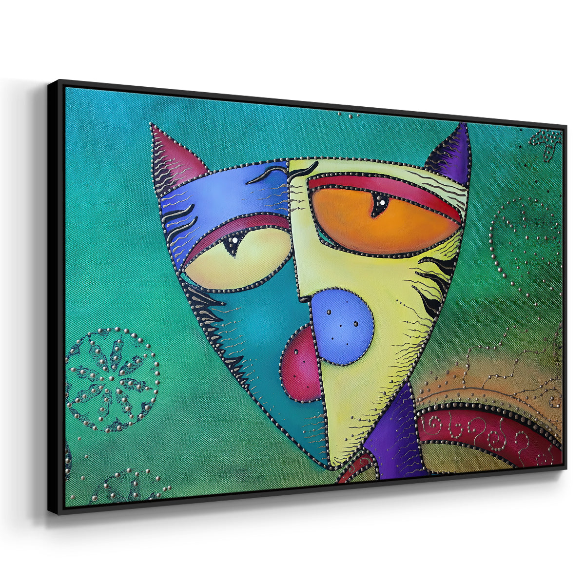 Celestial Cat - Floater Framed Canvas Print