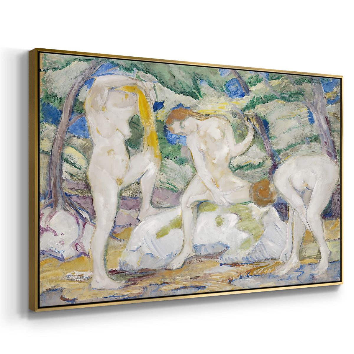 Bathing Women, 1910 - Floater Framed Canvas Print