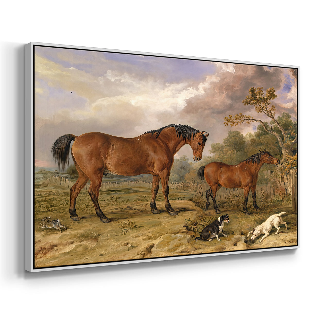 Portrait of Reformer, Blucher, Tory and Crib, Property of Rowland Alston, Esq., M.P., 1835 - Floater Framed Canvas Print