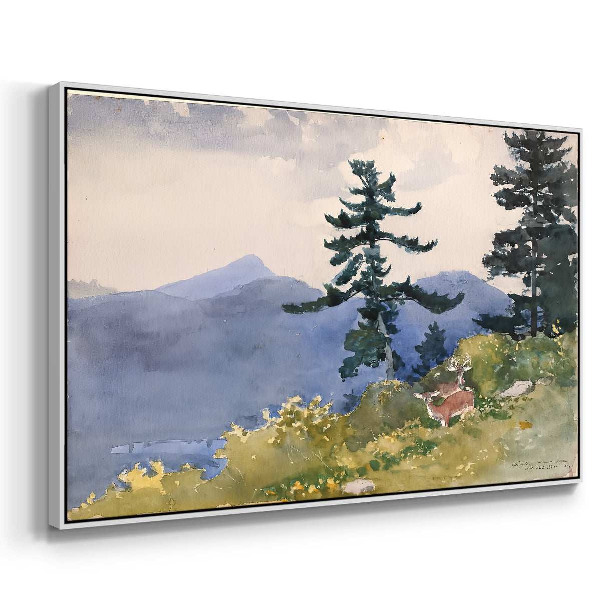 North Woods Club, Adirondacks, 1892 - Floater Framed Canvas Print