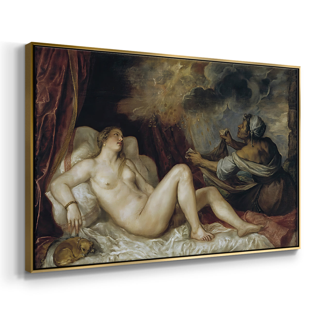 Danaë, c. 1560-1565 - Floater Framed Canvas Print
