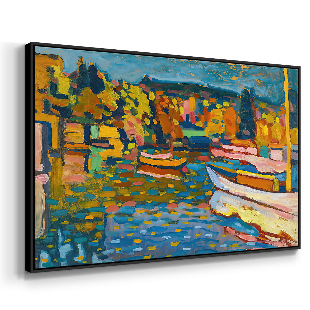 Study for Autumn Landscape with Boats, 1908 - Floater Framed Canvas Print