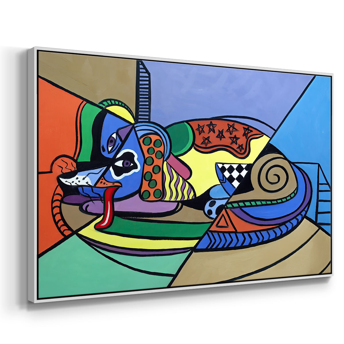 A Dog Named Picasso - Floater Framed Canvas Print