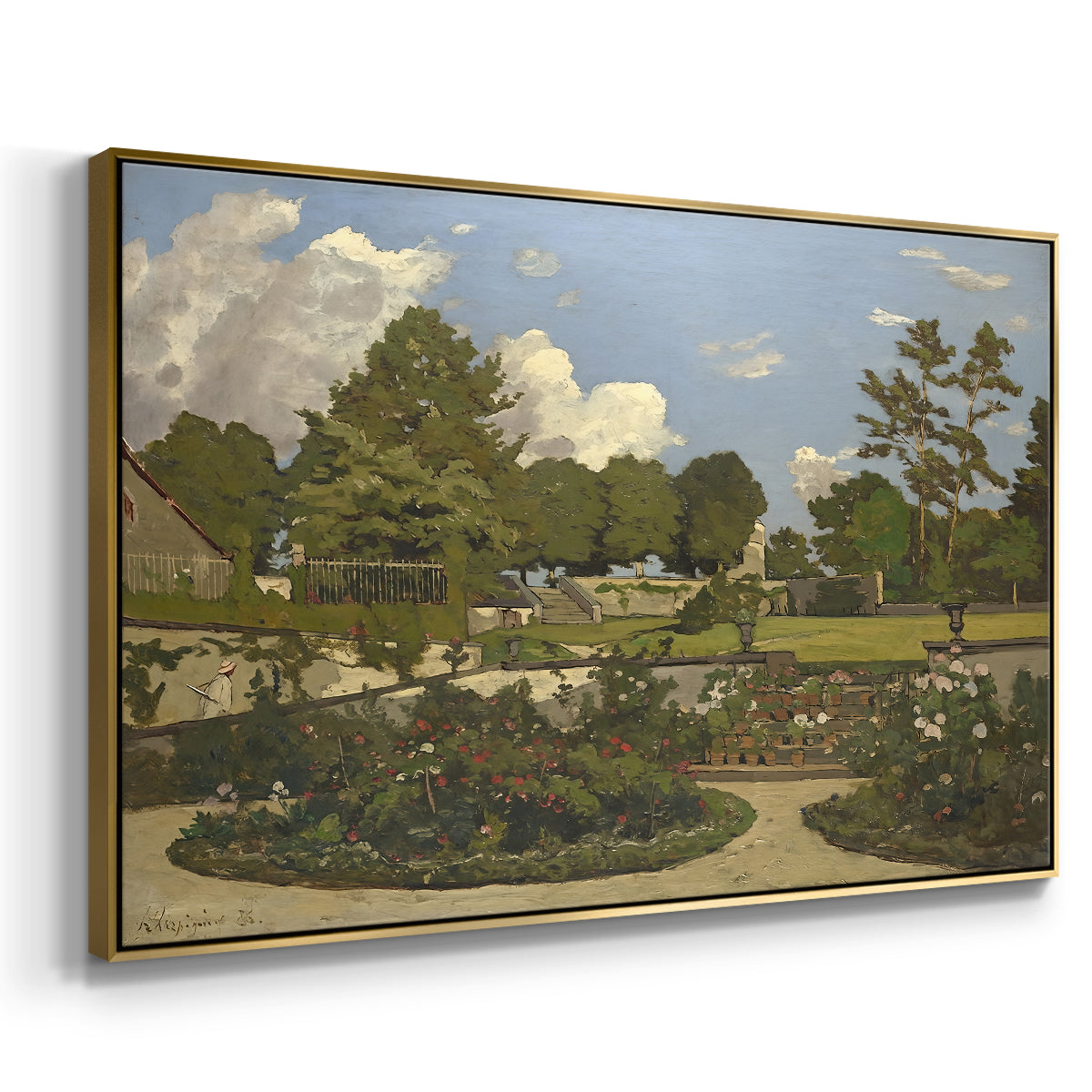 The Painter's Garden at Saint-Privé, 1886 - Floater Framed Canvas Print