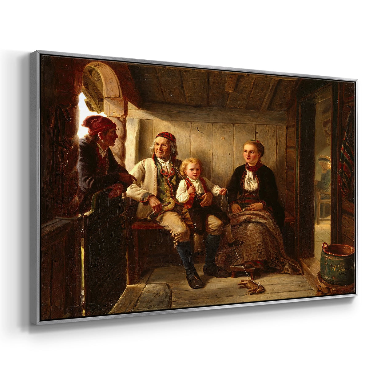 Neighbors (Naboer), 1855 - Floater Framed Canvas Print