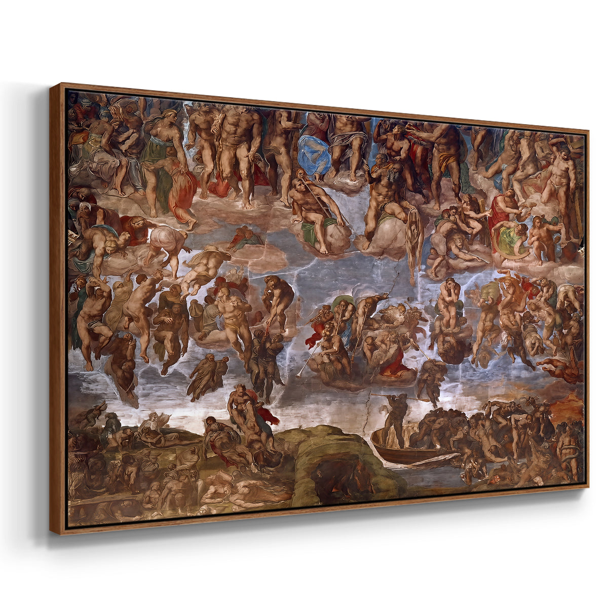 The Last Judgment (Charon's Boat and the Damned), 1536-1541 - Floater Framed Canvas Print