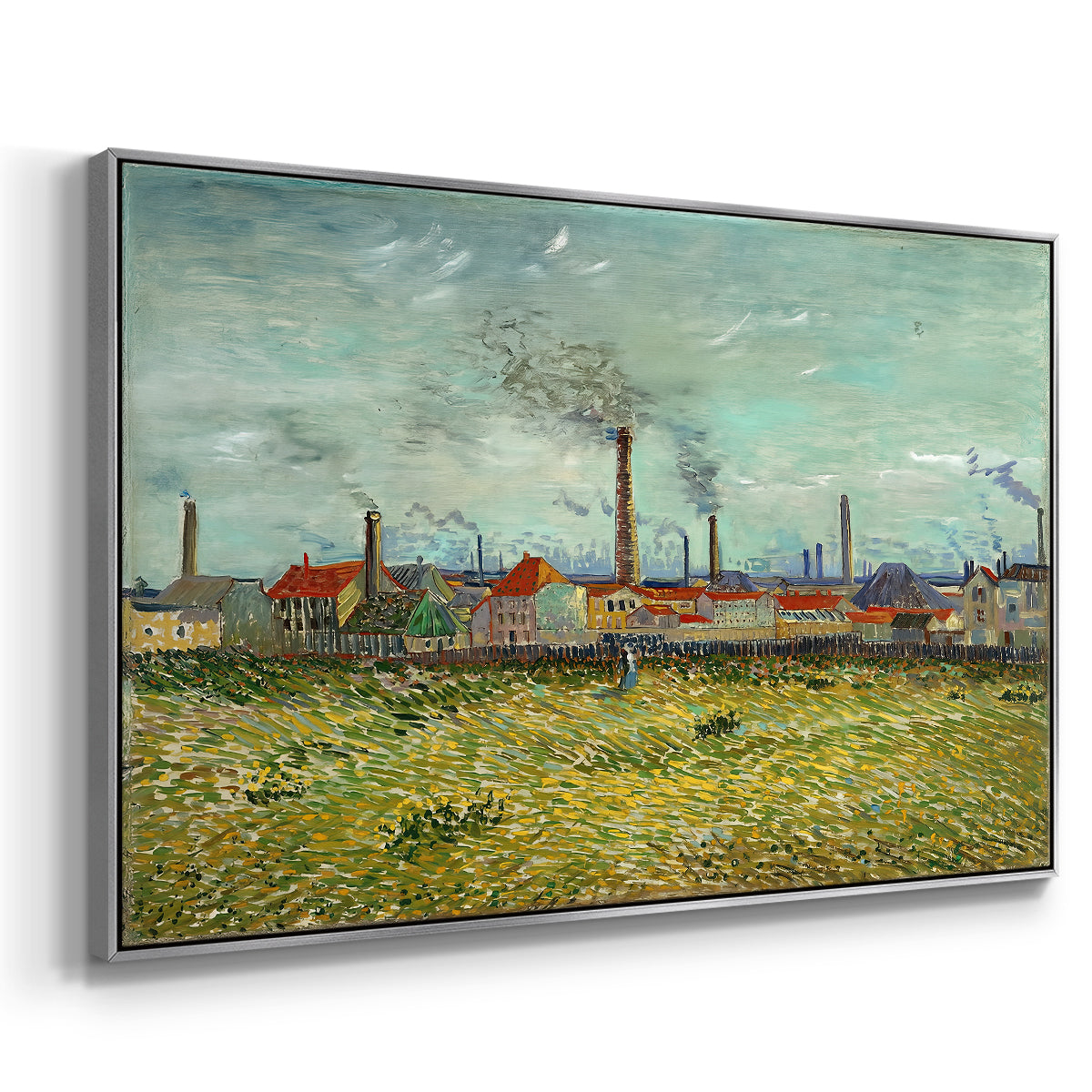 Factories at Clichy, 1887 - Floater Framed Canvas Print
