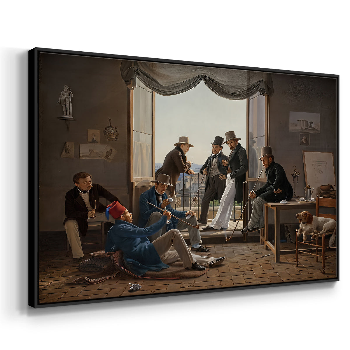 A Group of Danish Artists in Rome, 1837 - Floater Framed Canvas Print