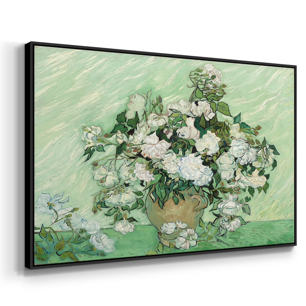 Roses, 1890 - Floater Framed Canvas Print