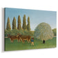 Canvas art print featuring a pastoral countryside with livestock scattered across field, displayed at an angle