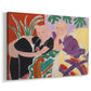 Canvas art print featuring a Fauvist scene of people facing one another indoors, displayed at an angle