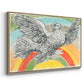 Flying Dove with Rainbow (Colombe volant à l'Arc-en-ciel), 1952 - Floater Framed Canvas Print