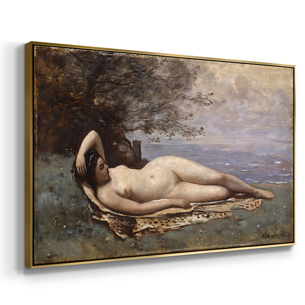 Bacchante by the Sea, 1865 - Floater Framed Canvas Print