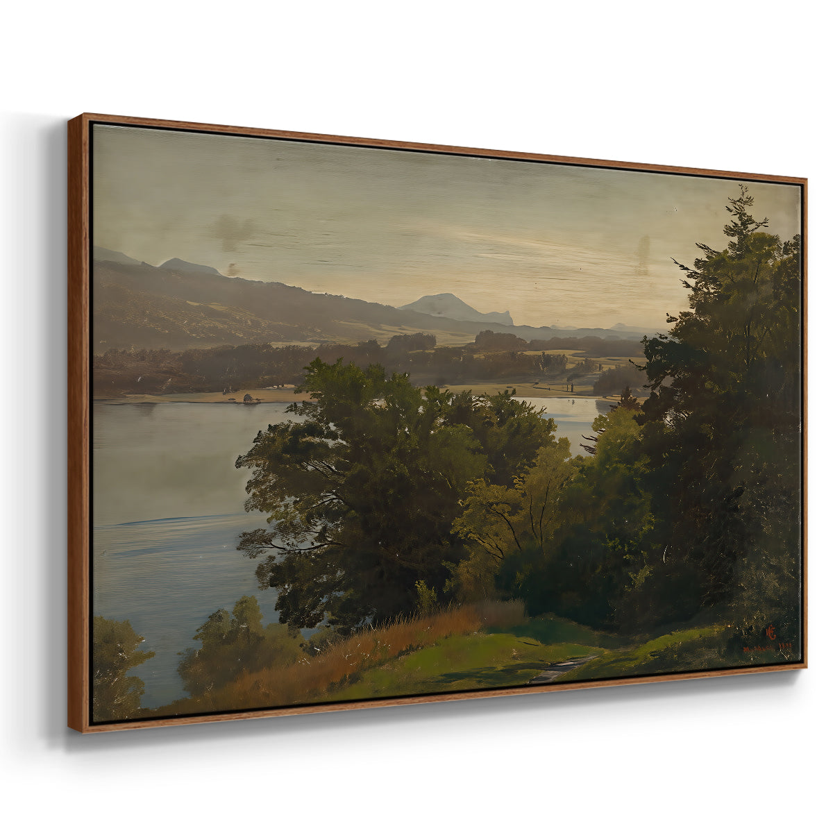 View of the Mondsee, 1870 - Floater Framed Canvas Print