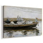Canvas art print featuring an intimate scene with figures resting inside narrow vessel, displayed at an angle
