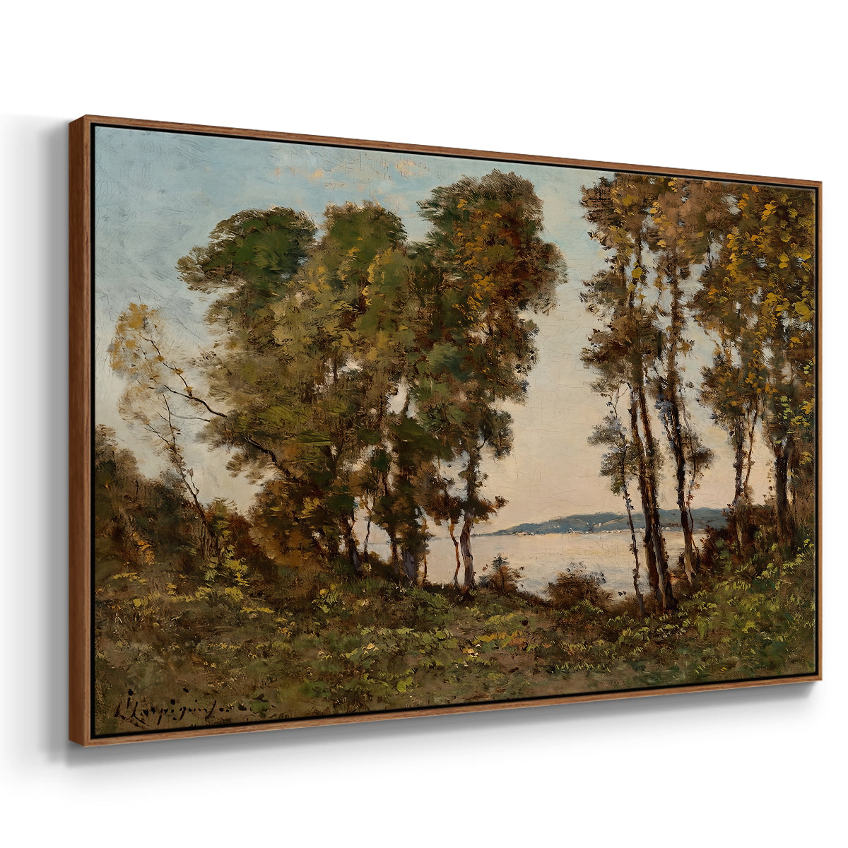 The Banks of the Allier, 1894 - Floater Framed Canvas Print