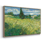 Green Wheat Field with Cypress, 1889 - Floater Framed Canvas Print
