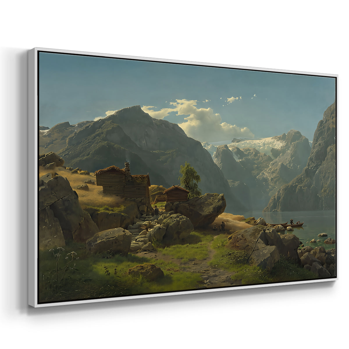 Balestrand, 1848 - Floater Framed Canvas Print