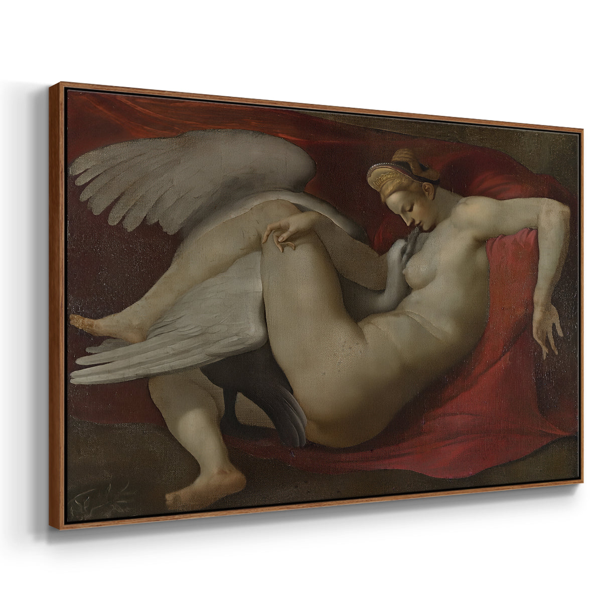 Leda and the Swan (16th-Century Version), c. 1530 - Floater Framed Canvas Print