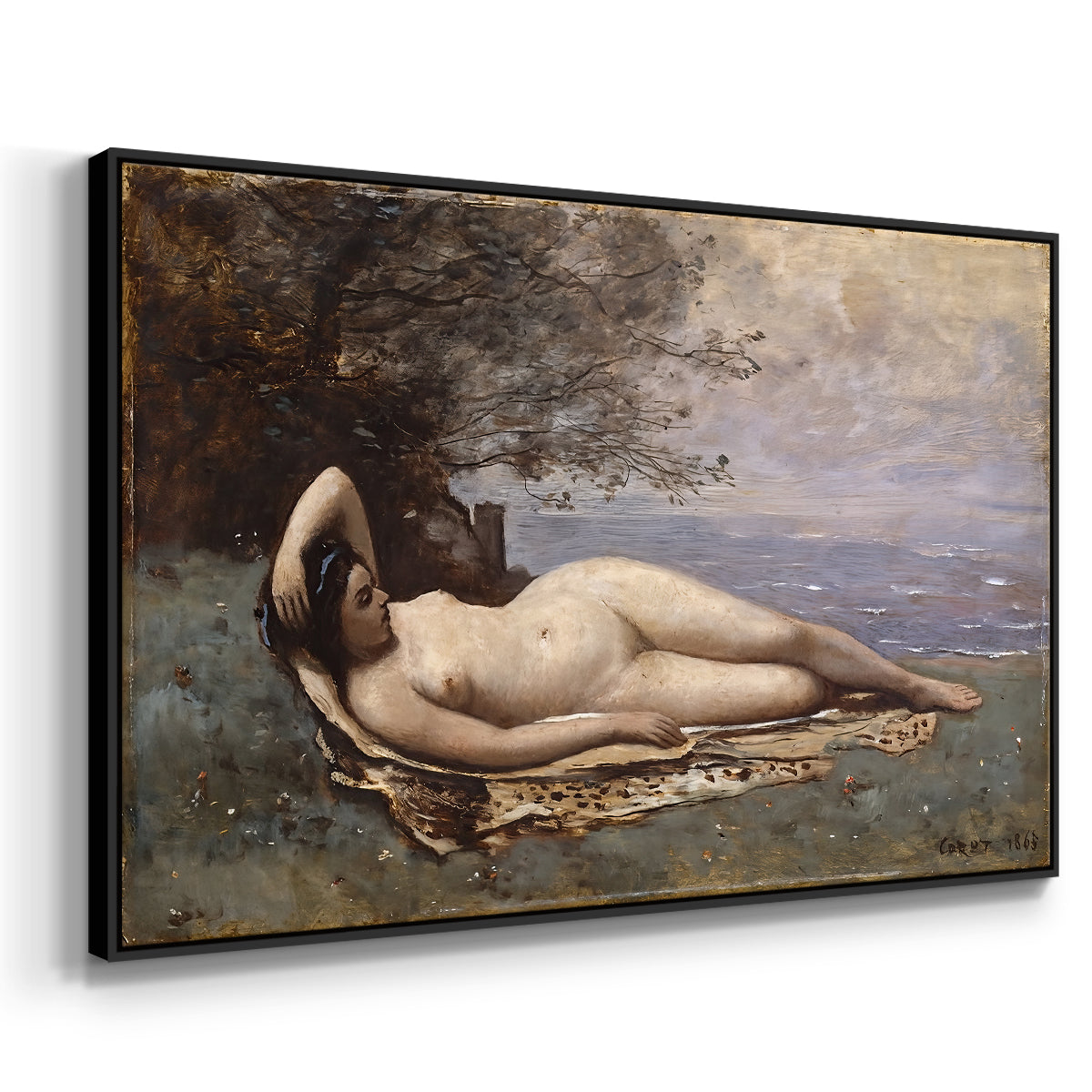 Bacchante by the Sea, 1865 - Floater Framed Canvas Print