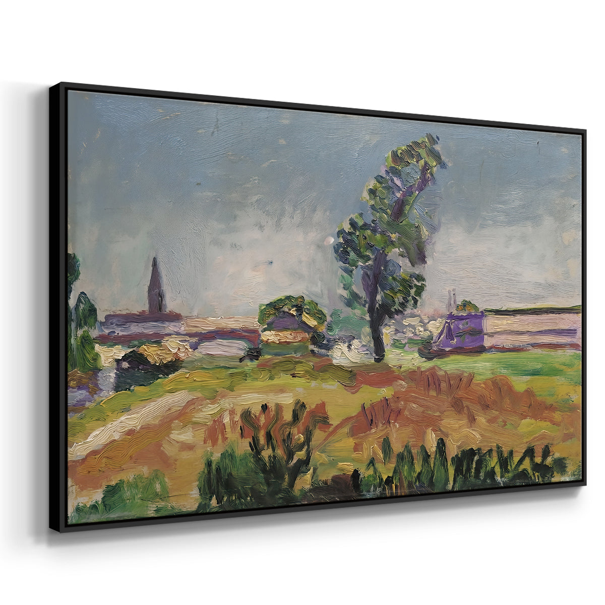 Landscape Around Toulouse, The Bridge of the Young Ladies, 1898 - Floater Framed Canvas Print