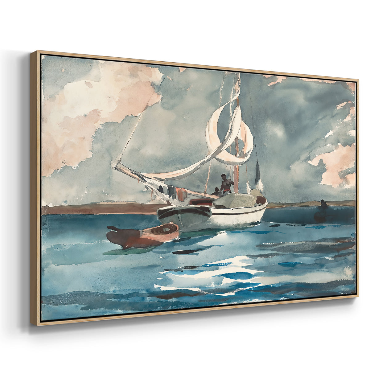 Sloop, Nassau, 1899 - Floater Framed Canvas Print