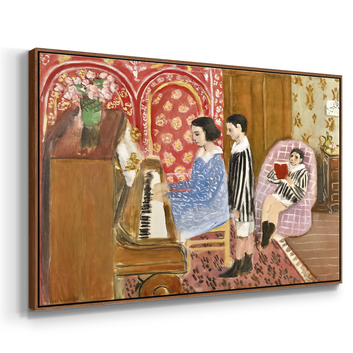 The Piano Lesson, 1923 - Floater Framed Canvas Print