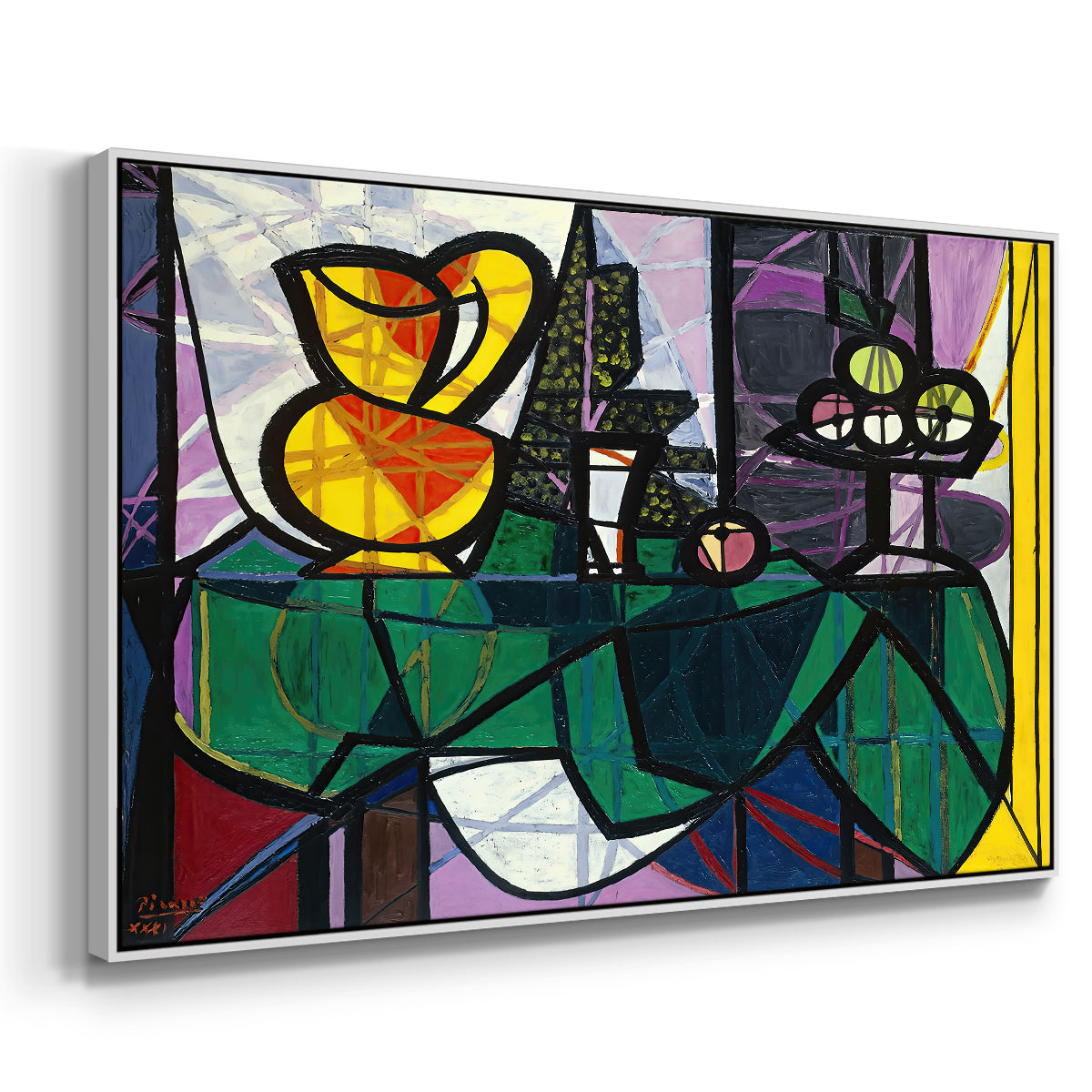 Pitcher and Bowl of Fruit, 1931 - Floater Framed Canvas Print